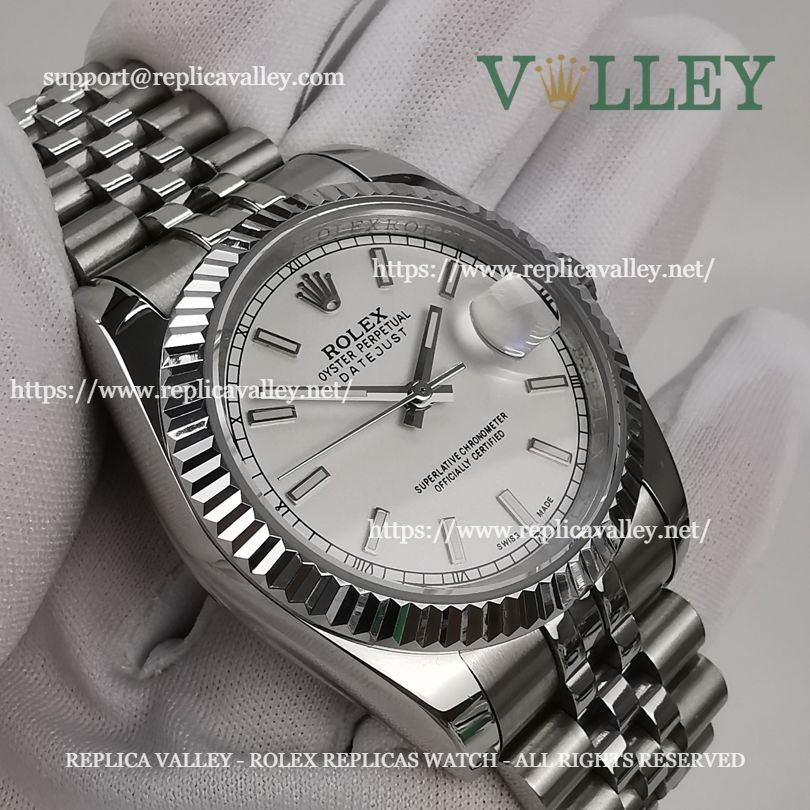 DJ36008 Rolex Datejust 116234 Fluted Bezel Silver Dial