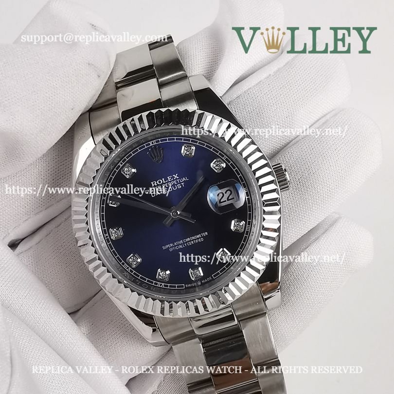 DJ41104 Rolex Datejust 126334 Oyster Bracelet Blue Diamond Dial