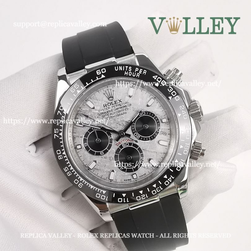 D142 Rolex Daytona 116519 Mens Watch Silver Meteorite Dial