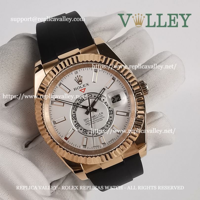 SKD222 Rolex Sky-Dweller 326235 Rubber Strap White Dial