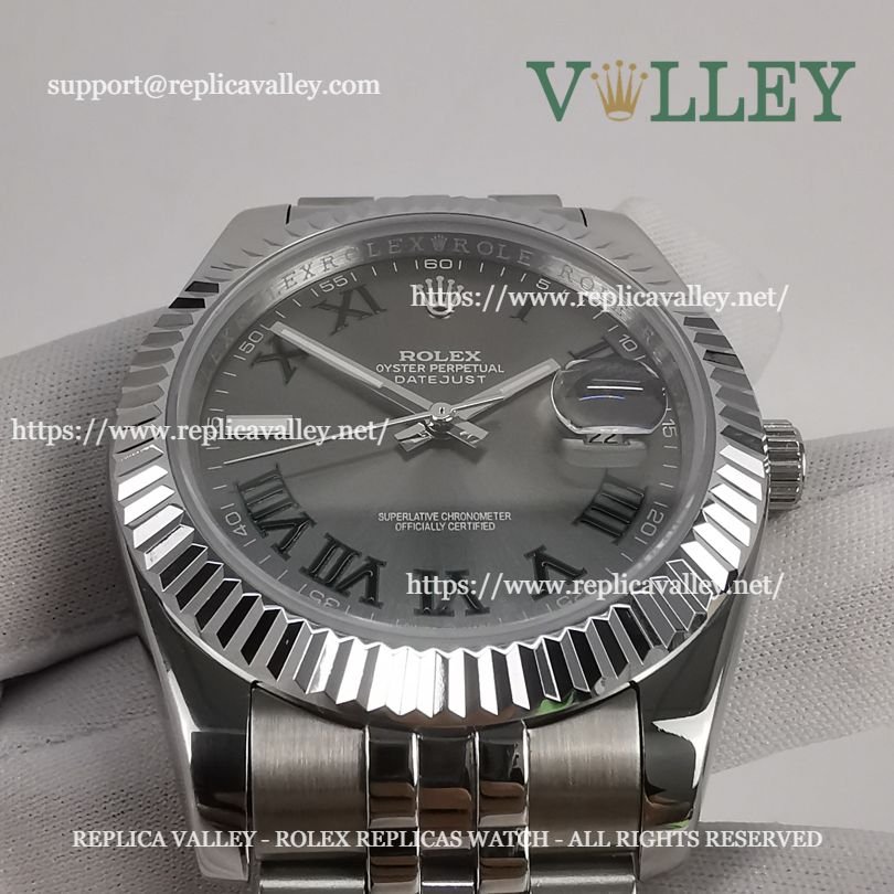 DJ41005 Rolex Datejust 126334 Fluted Bezel Slate Grey Dial