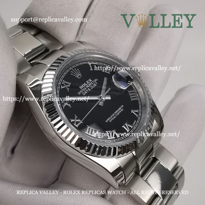 DJ36102 Rolex Datejust 116234 Black Roman Dial Oyster Bracelet