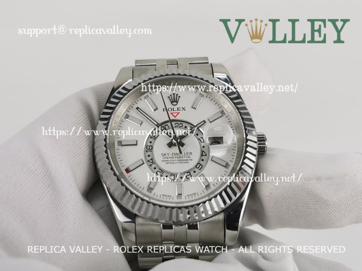 SKD013 Rolex Sky-Dweller 326934 Jubilee Bracelet White Dial