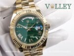 DD41301 Rolex Day-Date 228238 Fluted Bezel Green Dial - Image 2