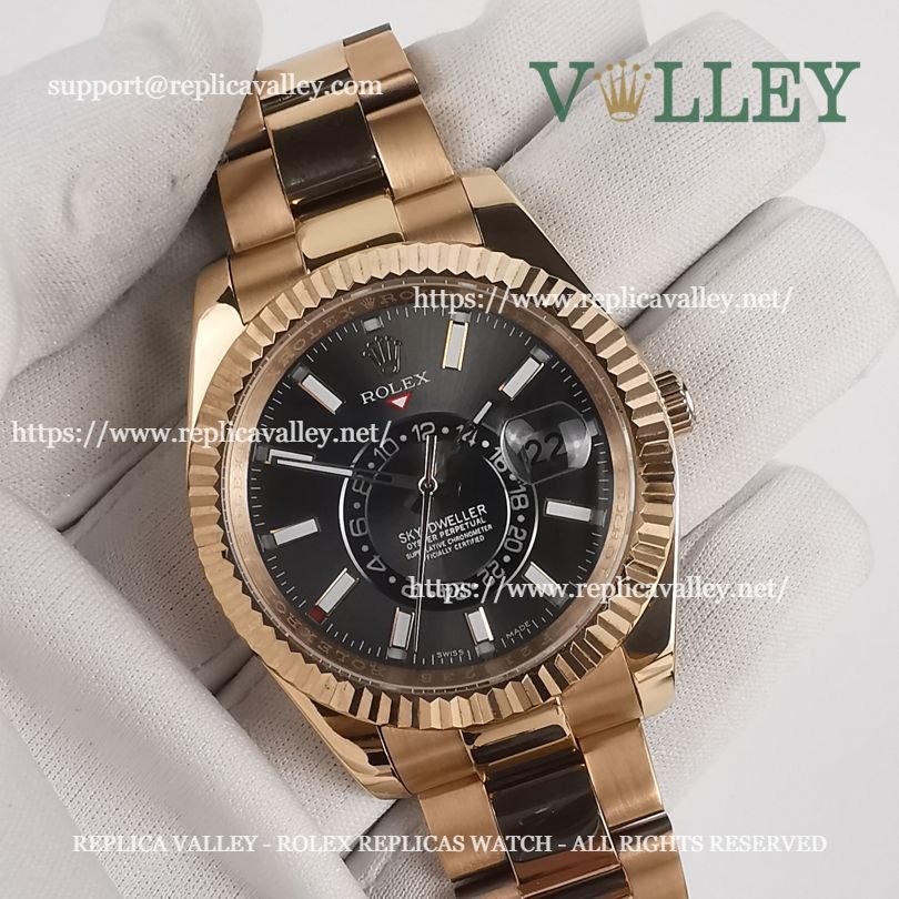 SKD201 Rolex Sky-Dweller 326935 Oyster Bracelet Dark Rhodium Dial