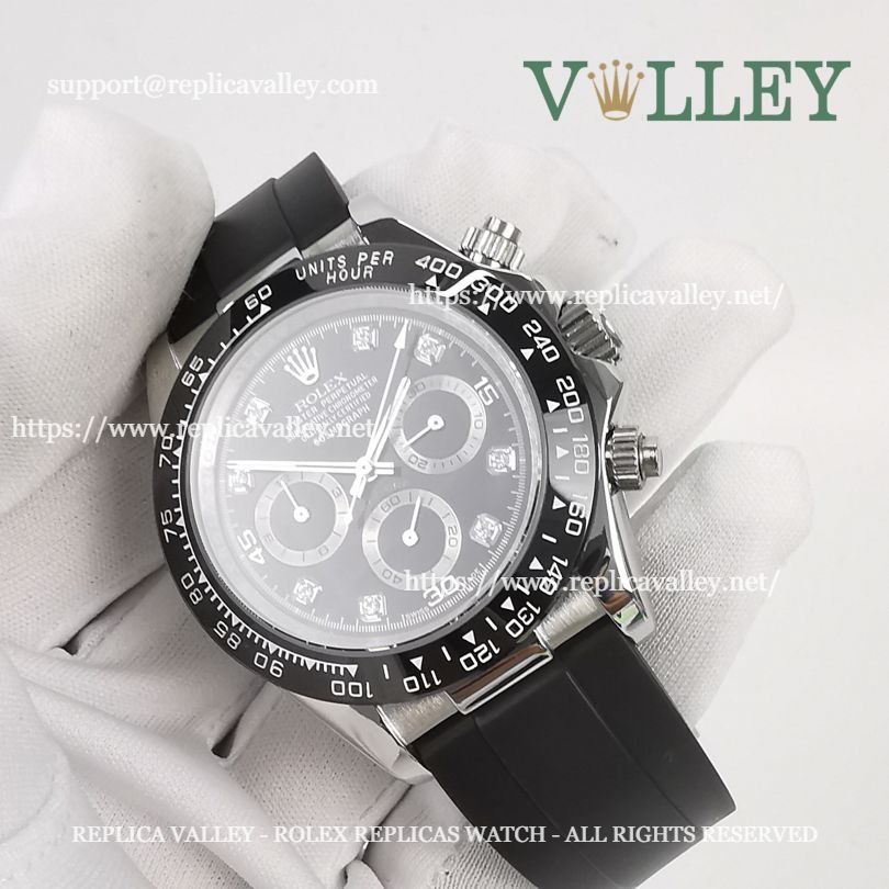 D141 Rolex Daytona 116519 Mens Watch Black Diamond Dial
