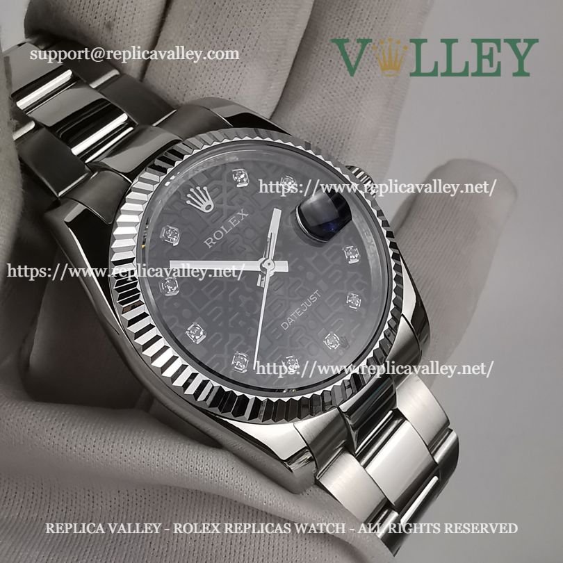 DJ36104 Rolex Datejust 116234 Black Jubilee Diamond Dial Oyster Bracelet