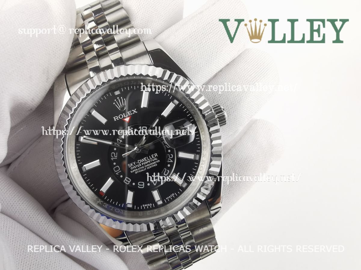 SKD012 Rolex Sky-Dweller 326934 Jubilee Bracelet Black Dial