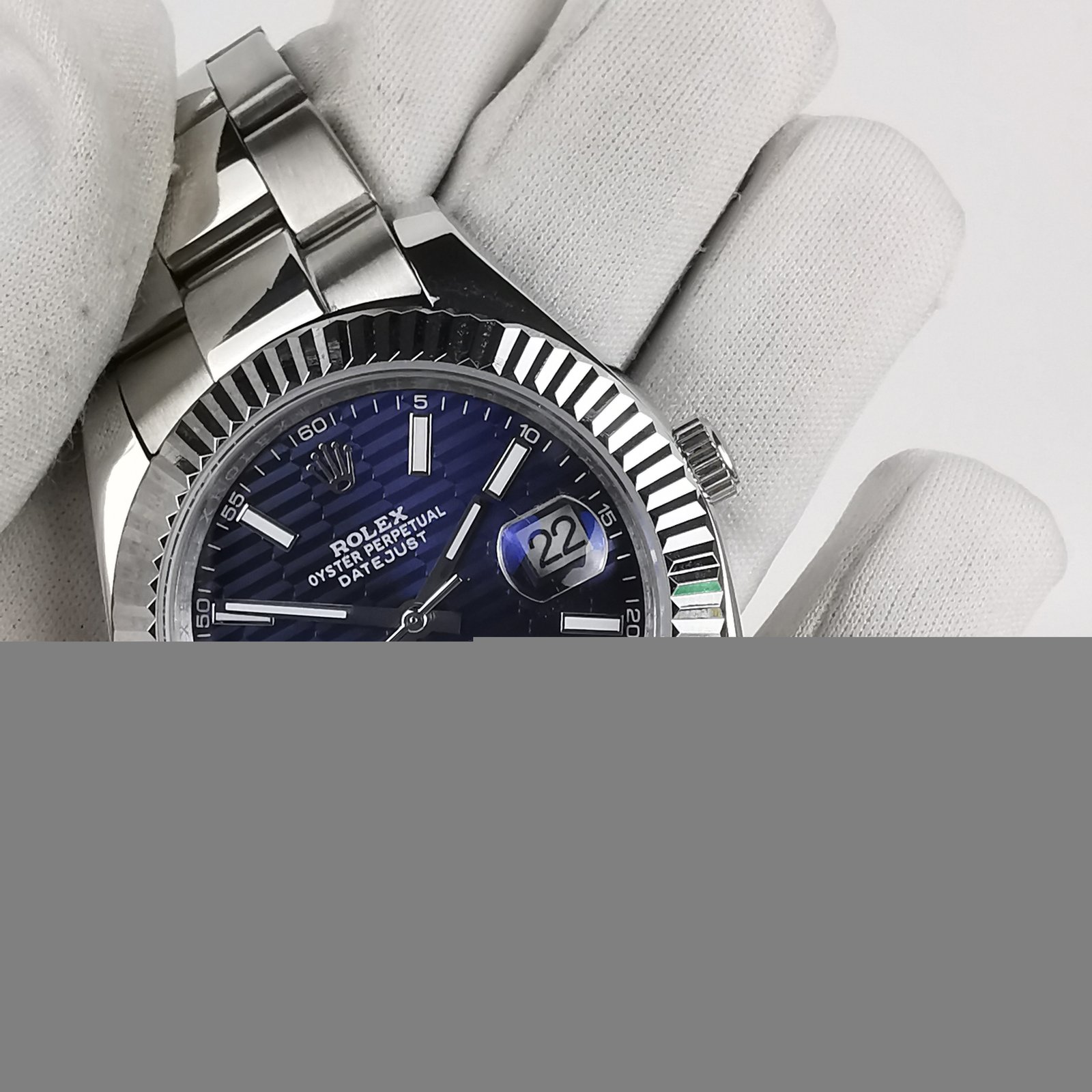 DJ41101 Rolex Datejust 126334 Oyster Bracelet Blue Fluted-motif Dial