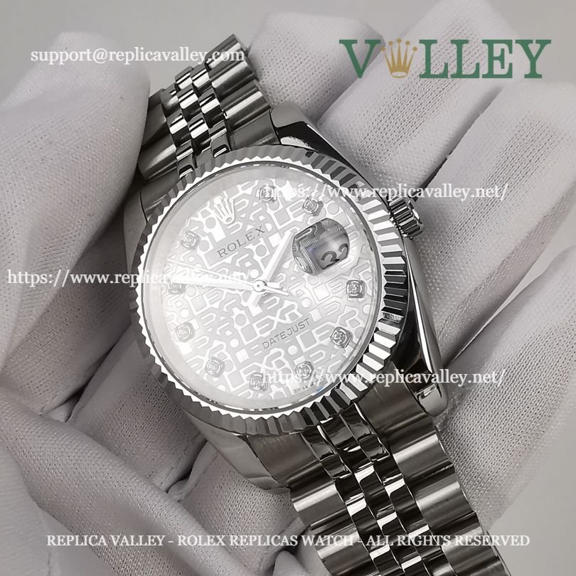 DJ36003 Rolex Datejust 116234 Fluted Bezel Silver Jubilee Diamond Dial