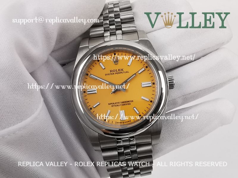33dd5cdc5c1ef067b49c27b392b2af2bd62185f2 OP41106 Rolex Oyster Perpetual 124300 Yellow Dial Jubilee Bracelet - Image 1