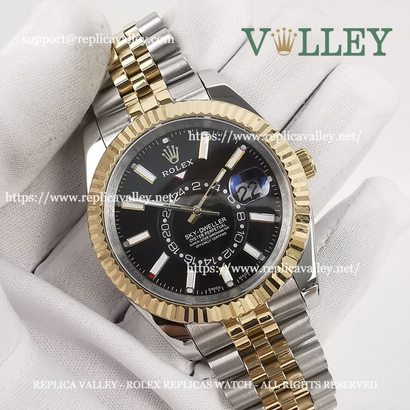 SKD112 Rolex Sky-Dweller 326933 Jubilee Bracelet Black Dial