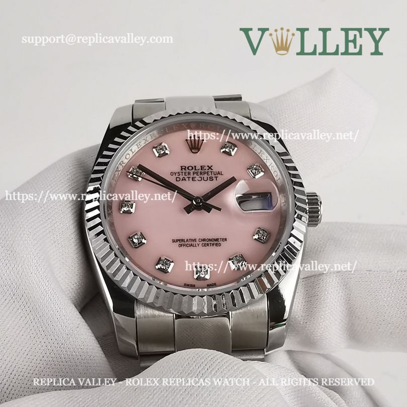 DJ36107 Rolex Datejust 116234 MOP Pink Diamond Dial Oyster Bracelet