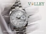 DD36001 Rolex Day-Date 128239 Fluted Bezel Silver Dial - Image 2