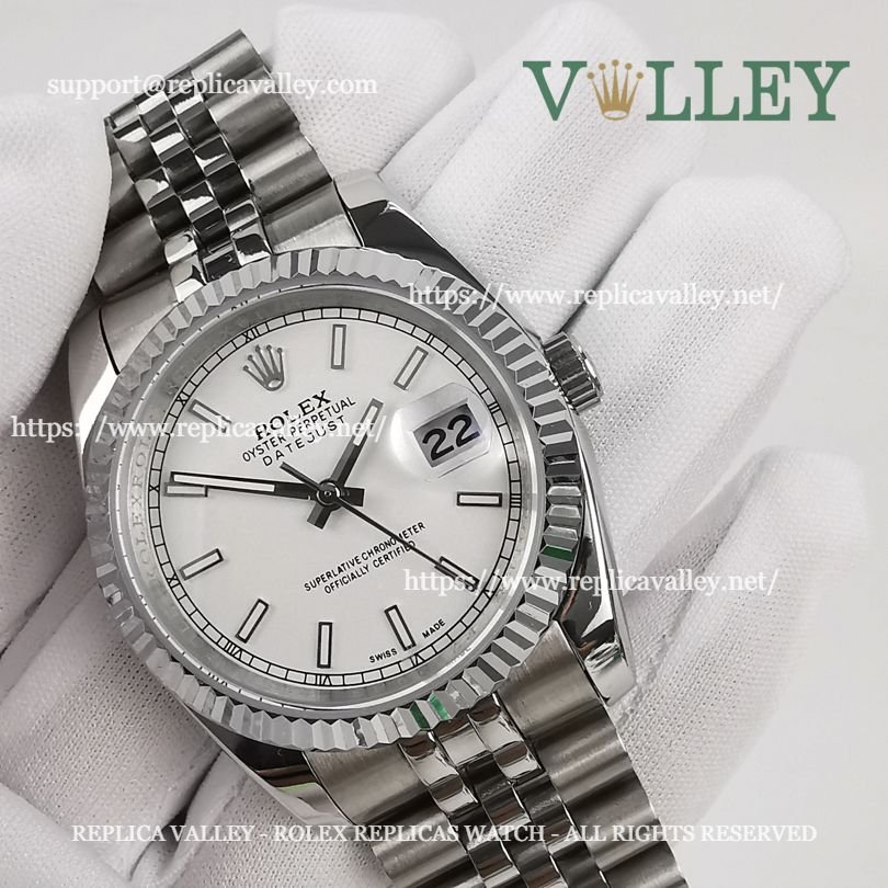 DJ36008 Rolex Datejust 116234 Fluted Bezel Silver Dial