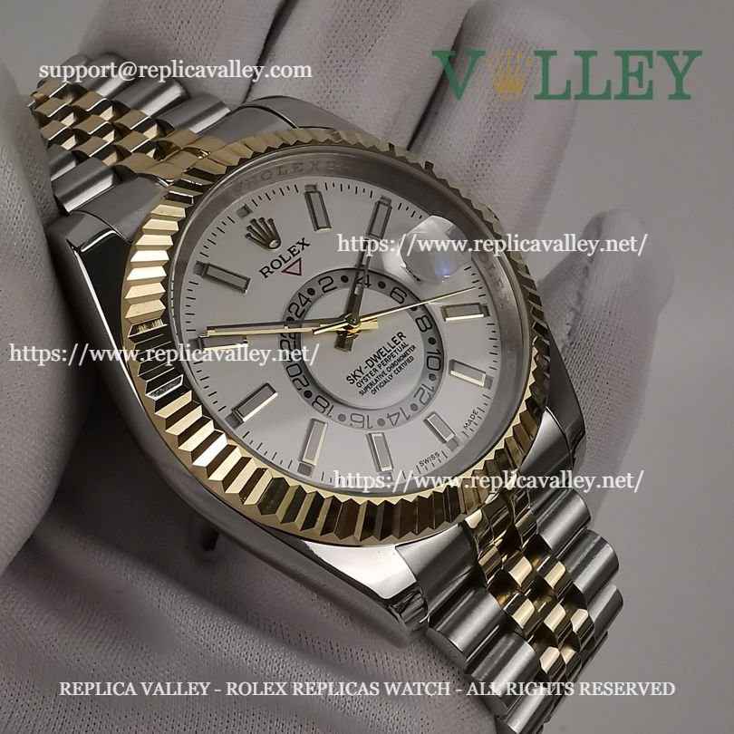 SKD113 Rolex Sky-Dweller 326933 Jubilee Bracelet White Dial