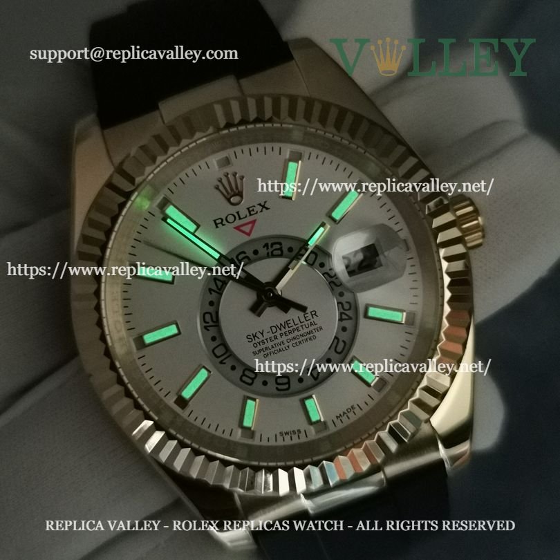 SKD322 Rolex Sky-Dweller 326238 Rubber Strap White Dial