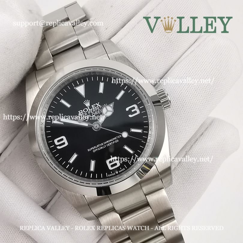 E001 Rolex Explorer 124270 Oystersteel Unisex Black Dial