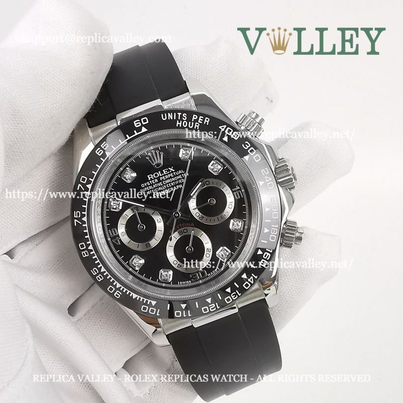 D141 Rolex Daytona 116519 Mens Watch Black Diamond Dial