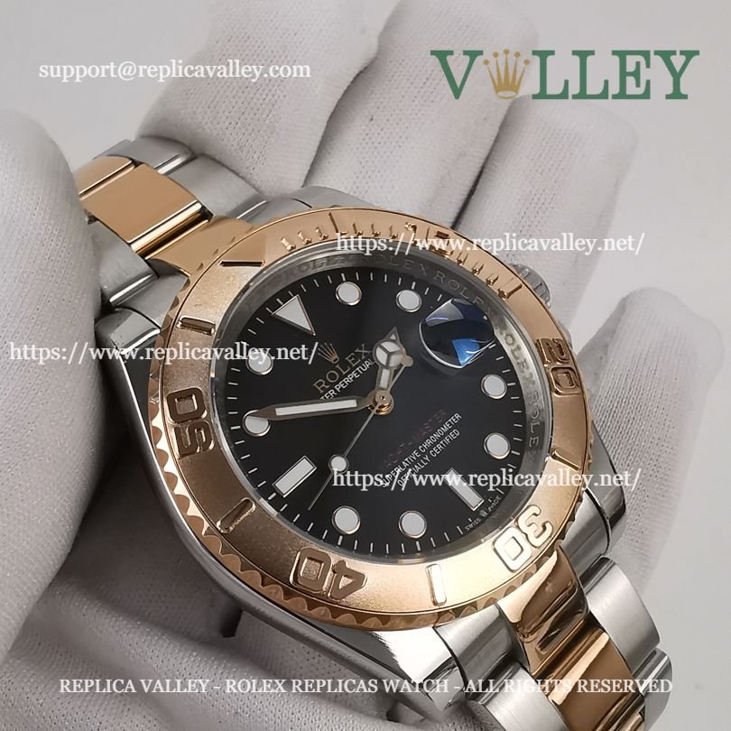 Y101 Rolex Yacht-Master 126621 Rose Gold Two-Tone Black Dial