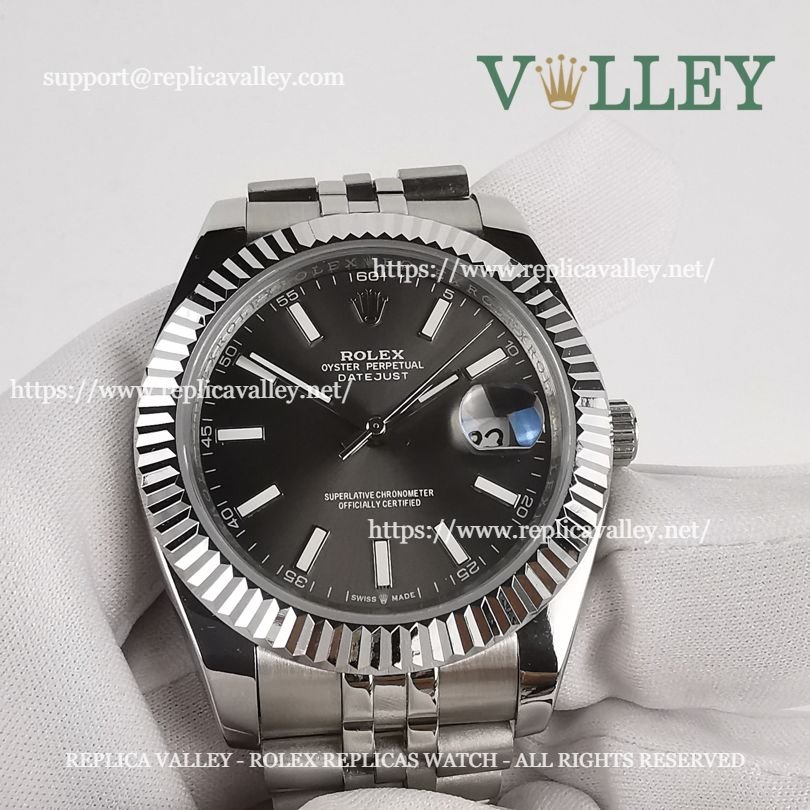 DJ41003 Rolex Datejust 126334 Fluted Bezel Slate Dial
