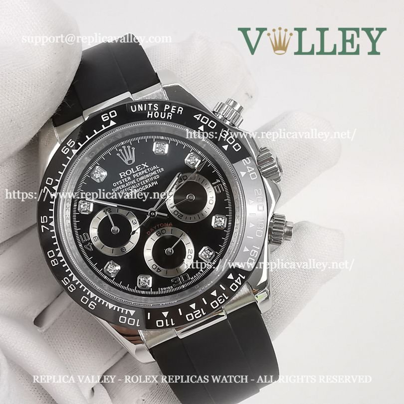 D141 Rolex Daytona 116519 Mens Watch Black Diamond Dial