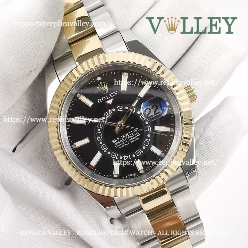 SKD102 Rolex Sky-Dweller 326933 Oyster Bracelet Black Dial