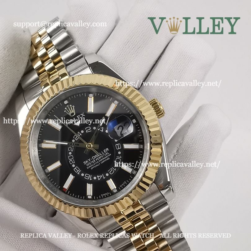SKD112 Rolex Sky-Dweller 326933 Jubilee Bracelet Black Dial