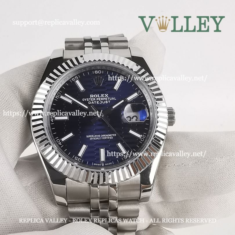 DJ41001 Rolex Datejust 126334 Fluted Bezel Blue Fluted-motif Dial