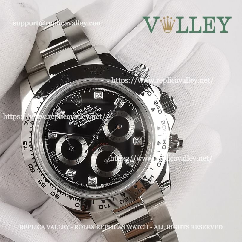 D005 Rolex Daytona 116509 Black/Diamond Dial