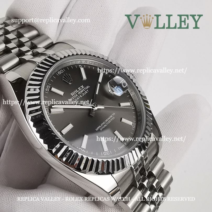 DJ41003 Rolex Datejust 126334 Fluted Bezel Slate Dial