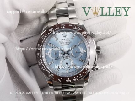 D102 Rolex Daytona 116506 Ice Blue Baguette Diamond Dial