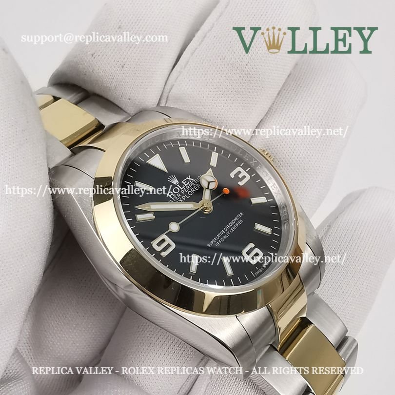 E101 Rolex Explorer 124273 Oystersteel and Yellow Gold Black Dial