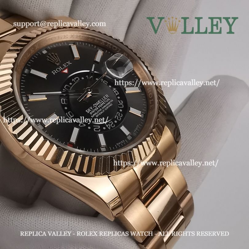 SKD201 Rolex Sky-Dweller 326935 Oyster Bracelet Dark Rhodium Dial