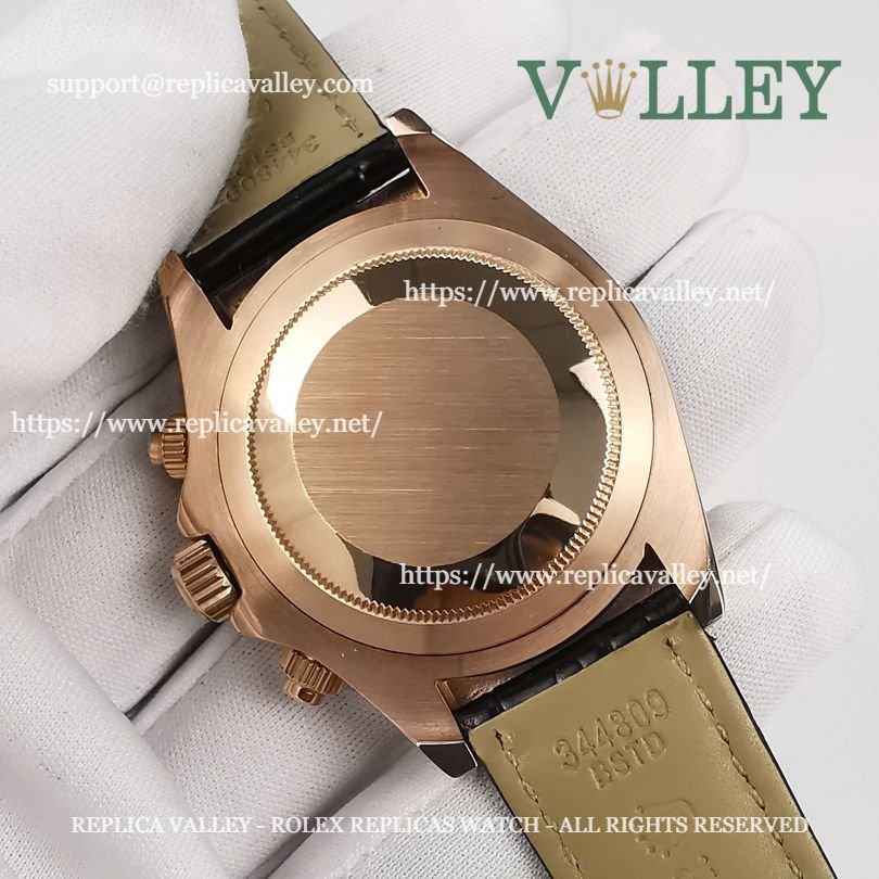 D653 Rolex Daytona 116515 Rose Gold Leather Chocolate Dial