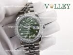 DJ36254 Rolex Datejust 126284 Diamond Bezel Olive Green Palm Motif Dial - Image 2