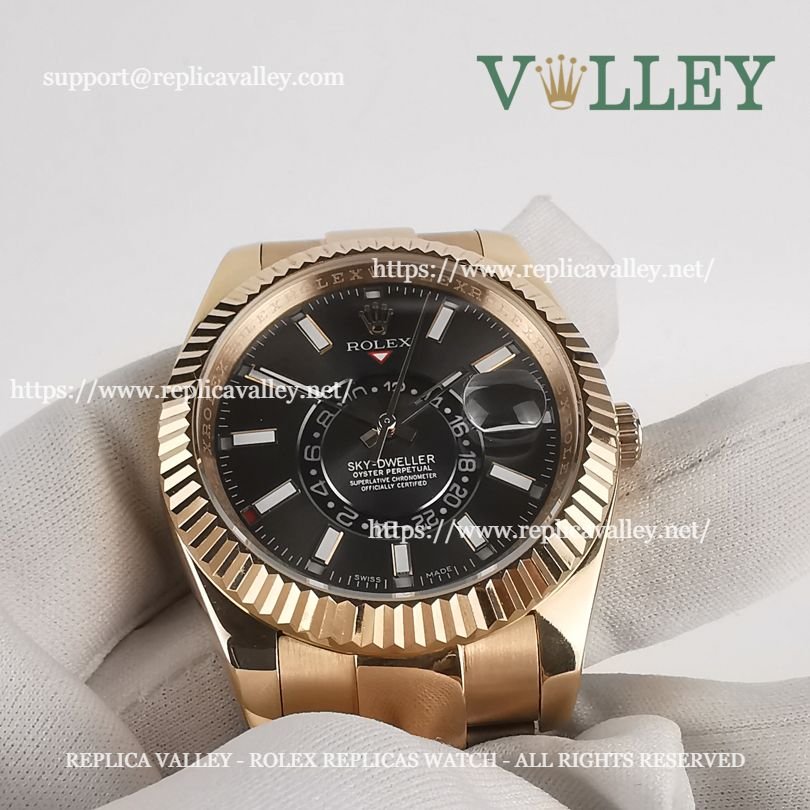 SKD201 Rolex Sky-Dweller 326935 Oyster Bracelet Dark Rhodium Dial