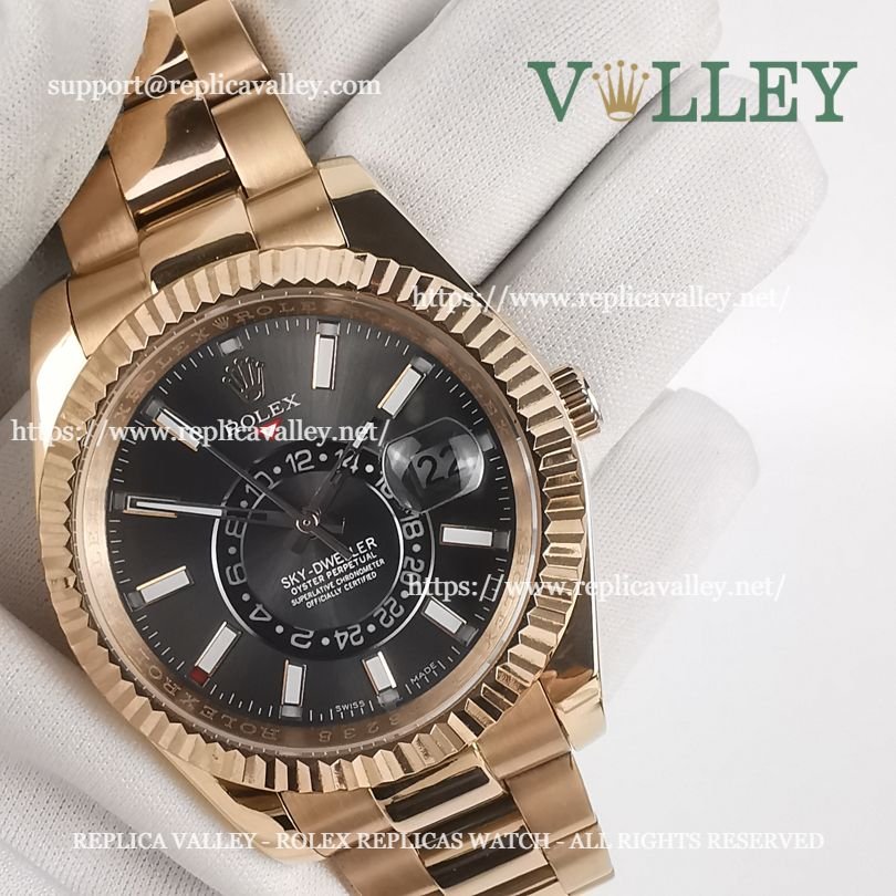 SKD201 Rolex Sky-Dweller 326935 Oyster Bracelet Dark Rhodium Dial