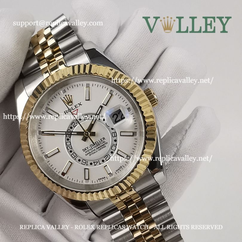 SKD113 Rolex Sky-Dweller 326933 Jubilee Bracelet White Dial
