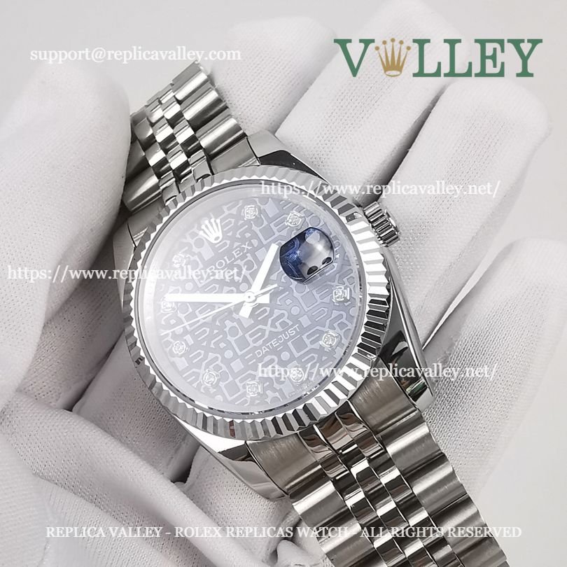DJ36010 Rolex Datejust 116234 Fluted Bezel Blue Jubilee Diamond Dial