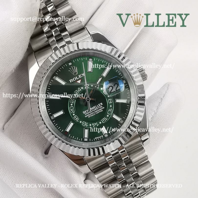SKD014 Rolex Sky-Dweller 326934 Jubilee Bracelet Mint Green Dial
