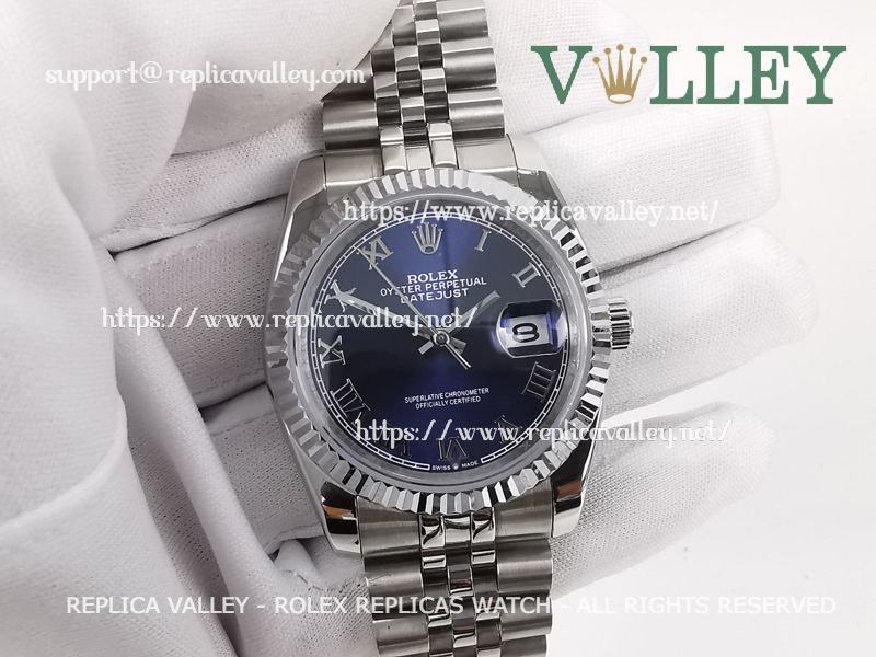 713832f72140a438b626c219c8df7ab1921bcb48 DJ36009 Rolex Datejust 116234 Fluted Bezel Blue Roman Dial - Image 1