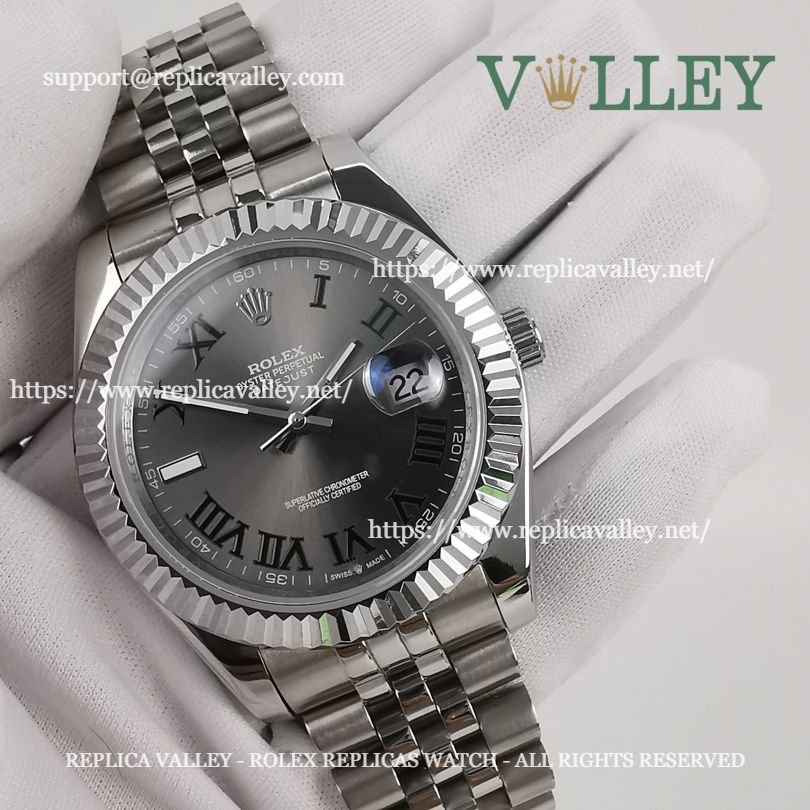 DJ41005 Rolex Datejust 126334 Fluted Bezel Slate Grey Dial