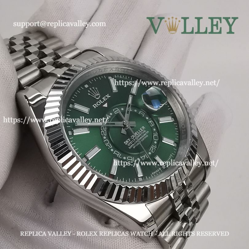 SKD014 Rolex Sky-Dweller 326934 Jubilee Bracelet Mint Green Dial