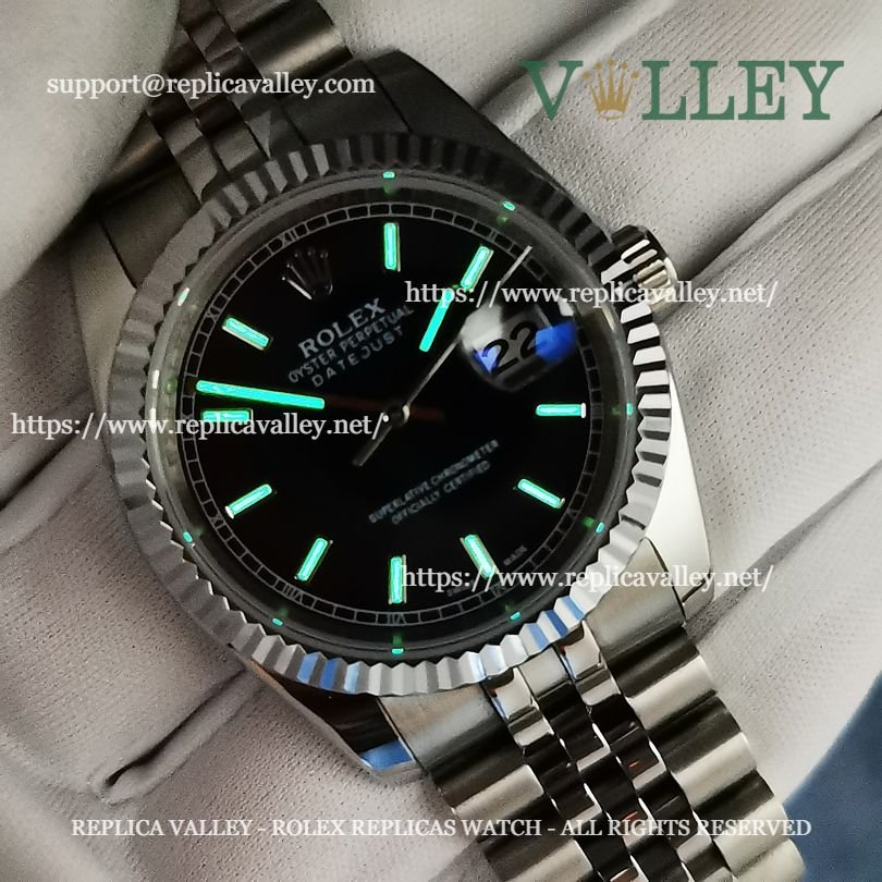 DJ36006 Rolex Datejust 116234 Fluted Bezel Black Dial