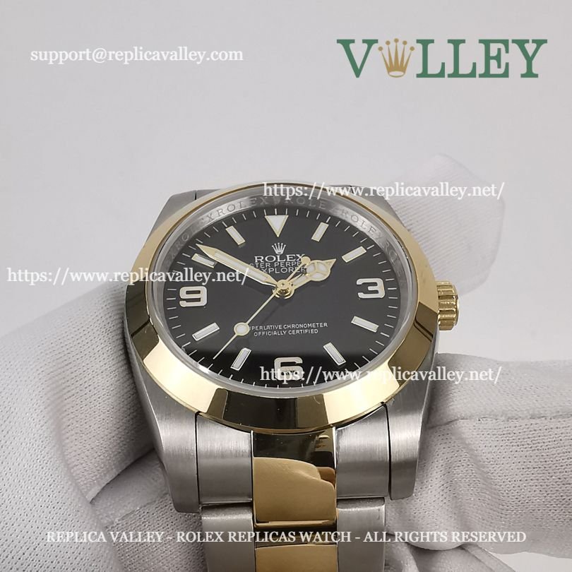 E101 Rolex Explorer 124273 Oystersteel and Yellow Gold Black Dial