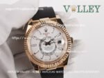 SKD222 Rolex Sky-Dweller 326235 Rubber Strap White Dial