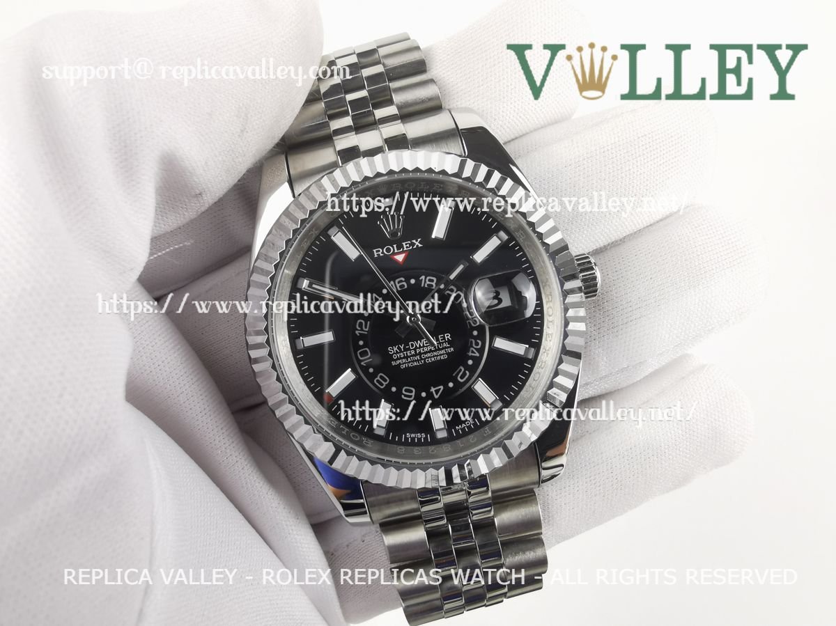 SKD012 Rolex Sky-Dweller 326934 Jubilee Bracelet Black Dial