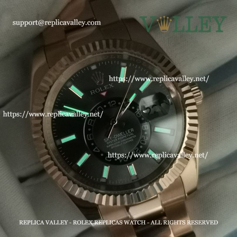 SKD201 Rolex Sky-Dweller 326935 Oyster Bracelet Dark Rhodium Dial