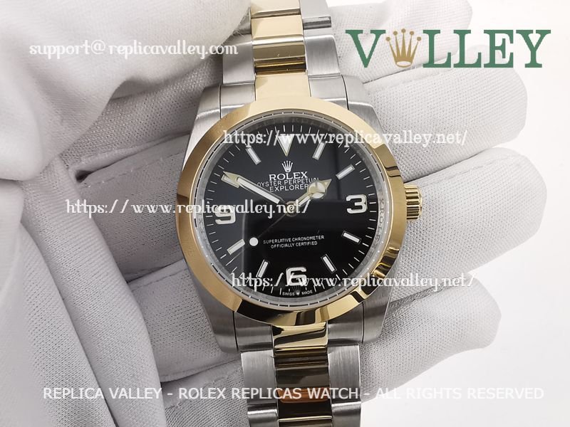 7edc73349dd8ed00316aa297e7ec398d83148b38 E101 Rolex Explorer 124273 Oystersteel and Yellow Gold Black Dial - Image 1